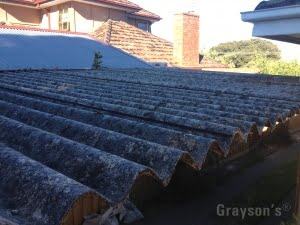 A small section of asbestos roof 