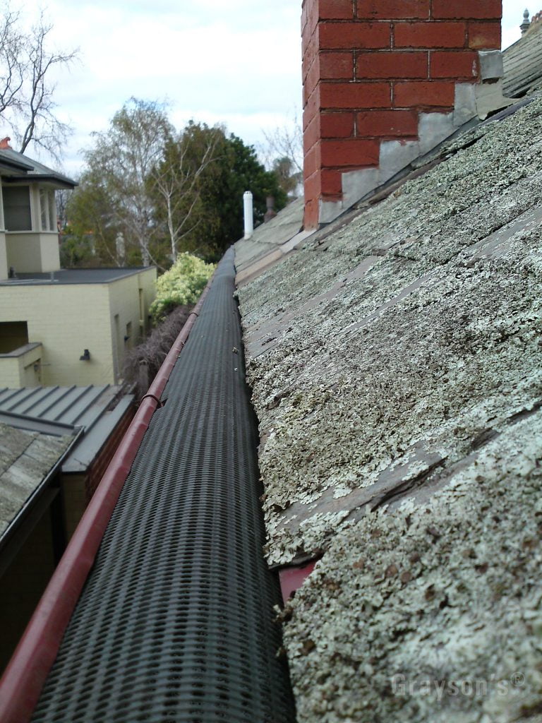 Gutter Guard installed on a slate roof