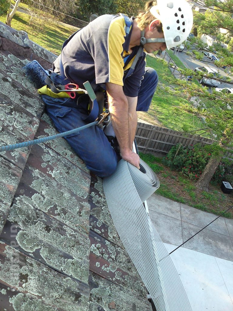 Gutter Guard Installation on a double storey roof