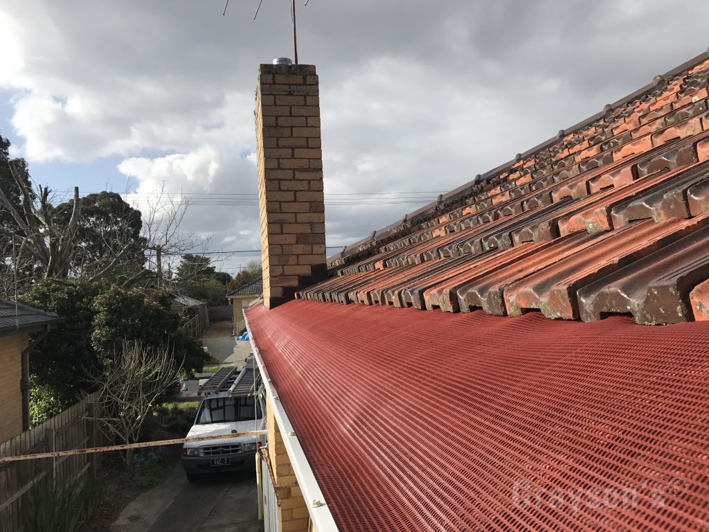 gutter protection installed on a roof