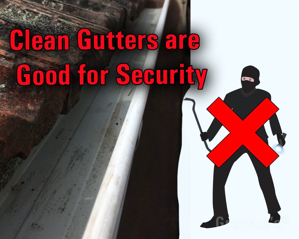 Clean gutters make your home look tended to and kept. It's good for all round security!