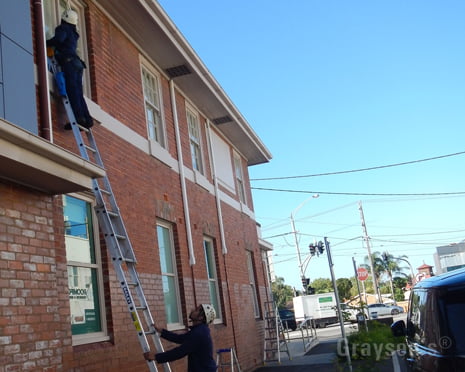 Cleaning Windows on a Commercial Building