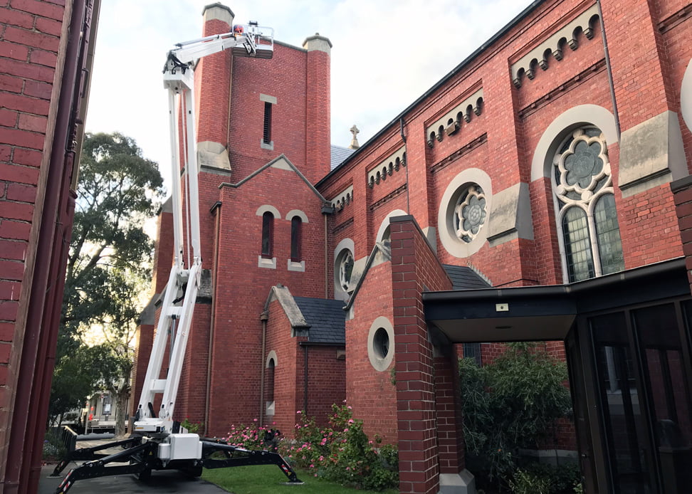 High roof gutter cleaning