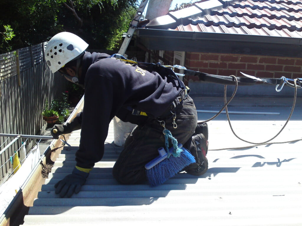 Grayson's gutter cleaner at work in Melbourne